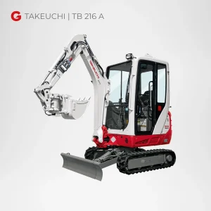 Takeuchi TB 216 A Minibagger 1,8 Tonnen mieten Würzburg Bamberg Umgebung