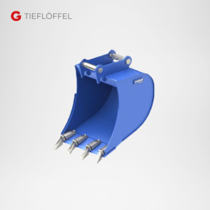 Tieflöffel Anbaugerät für Bagger mieten Würzburg Bamberg Umgebung