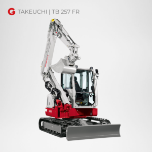 Hüllkreisbagger 5,8 Tonnen TB 257 FR Takeuchi mieten Bamberg Bibergau Würzburg